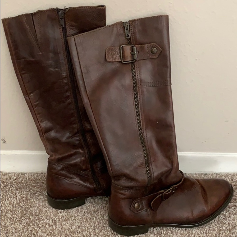 Aldo Brown Leather Riding Boot